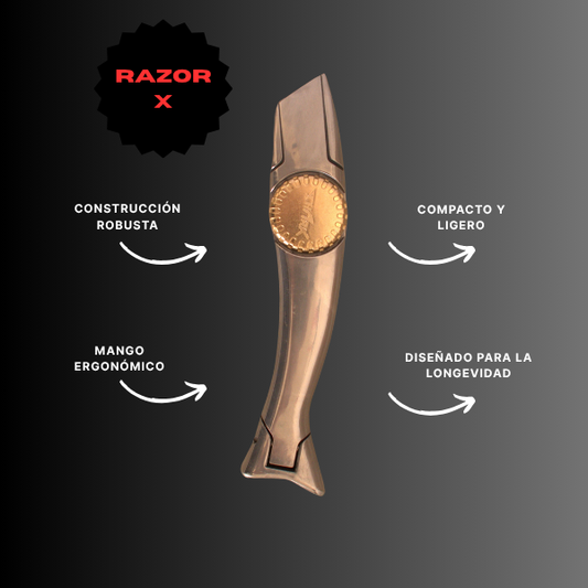 RazorX Utility Knife – Heavy Duty Roofing Knife & Box Cutter with Razor Blade | Safety Cutting Tool for Cardboard, Carpet, Roofing, Boxes, Leather & DIY Crafts
